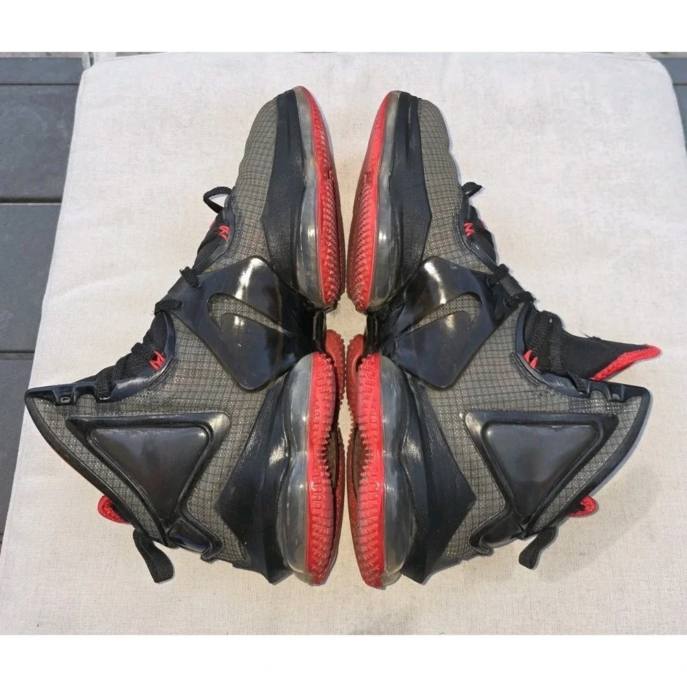 Nike LeBron 19 Bred Black University Red Basketball Shoes CZ0203-001 Mens